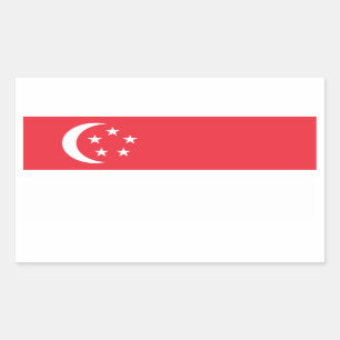 Sticker Rectangulaire Drapeau Singapour/Singapour