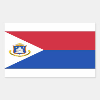 Sticker Rectangulaire Drapeau Sint Maarten