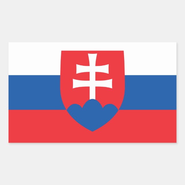 Sticker Rectangulaire Drapeau slovaque et armoiries, Drapeau slovaque (Devant)