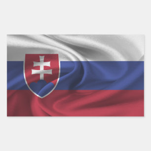 Sticker Rectangulaire Drapeau Slovaquie