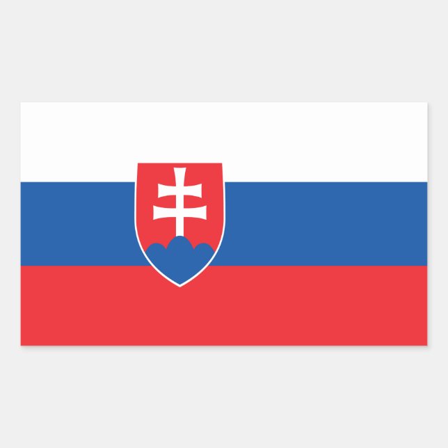 Sticker Rectangulaire Drapeau Slovaquie (Devant)
