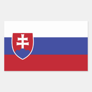 Sticker Rectangulaire Drapeau Slovaquie