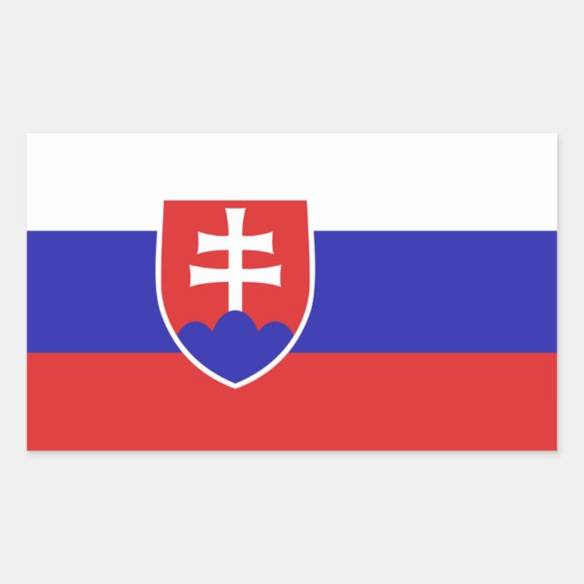 Sticker Rectangulaire Drapeau Slovaquie (Devant)