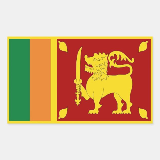Sticker Rectangulaire Drapeau Sri Lanka (Devant)