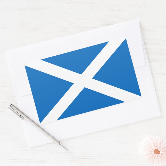 Sticker Rectangulaire Drapeau St. Andrew's, Saltire, ou Drapeau de l'Éco (Enveloppe)