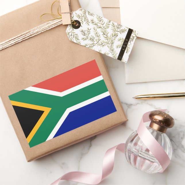Sticker Rectangulaire drapeau sud-africain (Cadeaux)