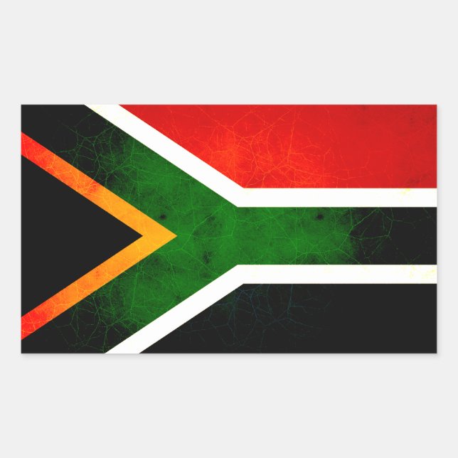 Sticker Rectangulaire Drapeau sud-africain moderne Edgy (Devant)