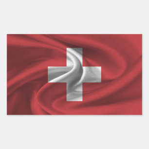 Sticker Rectangulaire Drapeau Suisse
