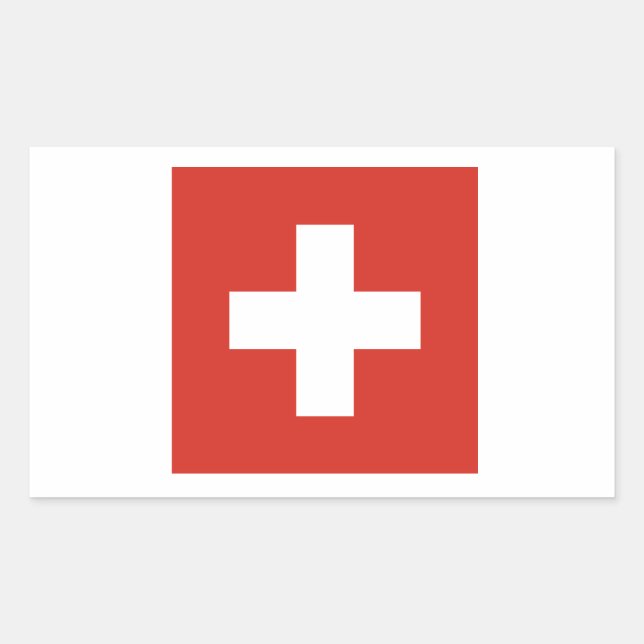 Sticker Rectangulaire Drapeau Suisse (Devant)