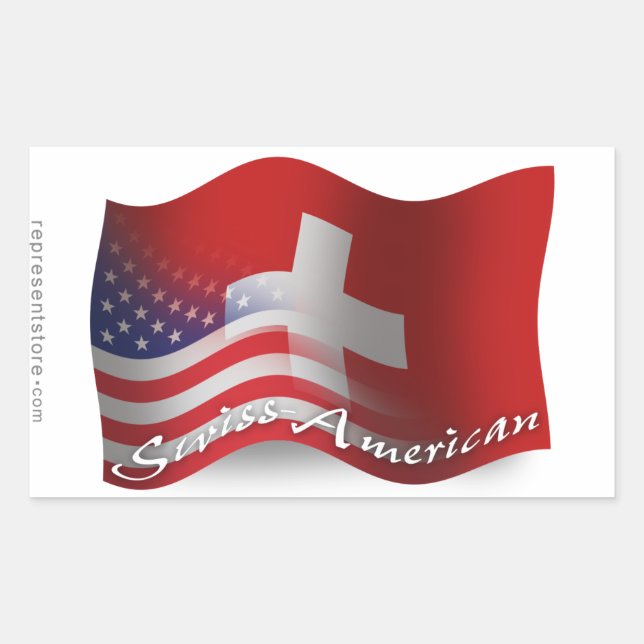 Sticker Rectangulaire Drapeau suisse-américain (Devant)