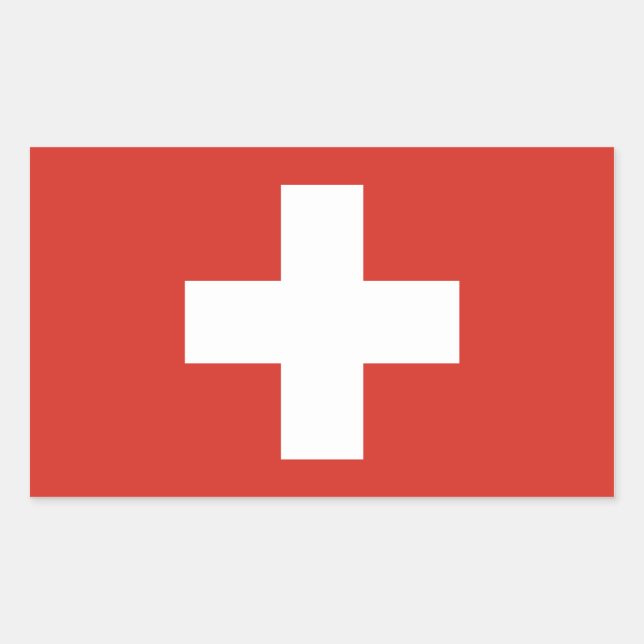 Sticker Rectangulaire Drapeau Suisse/Suisse (Devant)