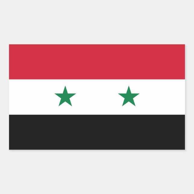 Sticker Rectangulaire Drapeau Syrie/Syrie (Devant)