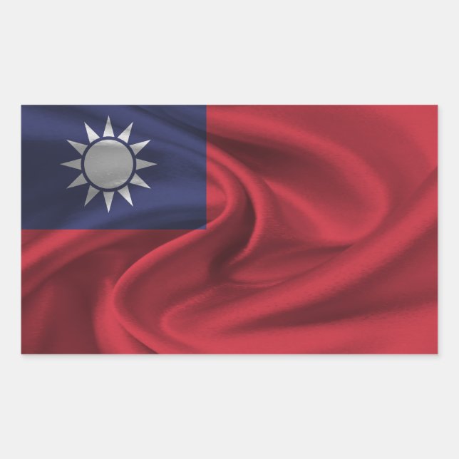 Sticker Rectangulaire Drapeau Taïwan (Devant)