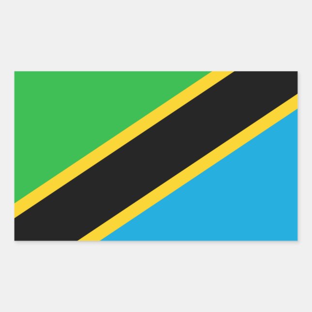 Sticker Rectangulaire Drapeau tanzanien, Drapeau de Tanzanie (Devant)