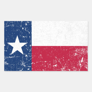 Sticker Rectangulaire Drapeau texan de Grunge en détresse