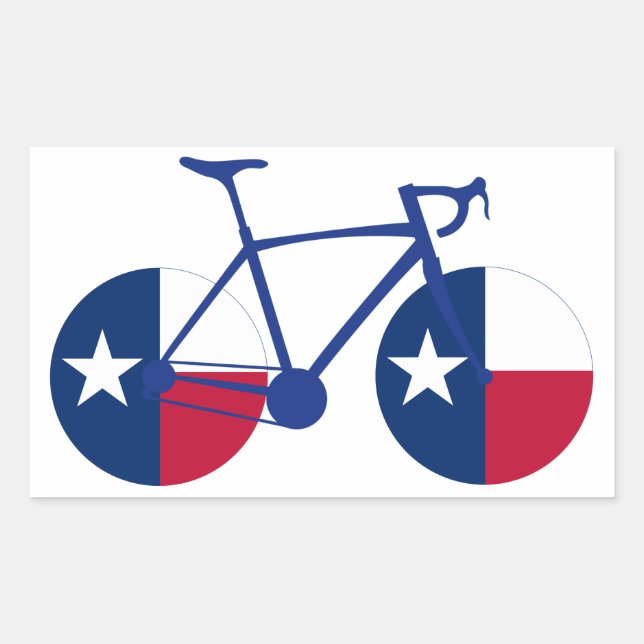 Sticker Rectangulaire Drapeau Texas Cyclisme (Devant)