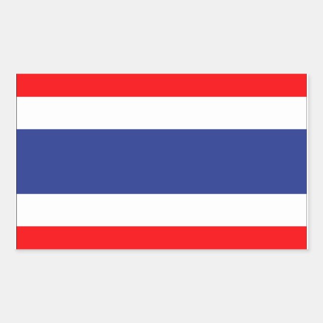 Sticker Rectangulaire Drapeau Thaïlande (Devant)