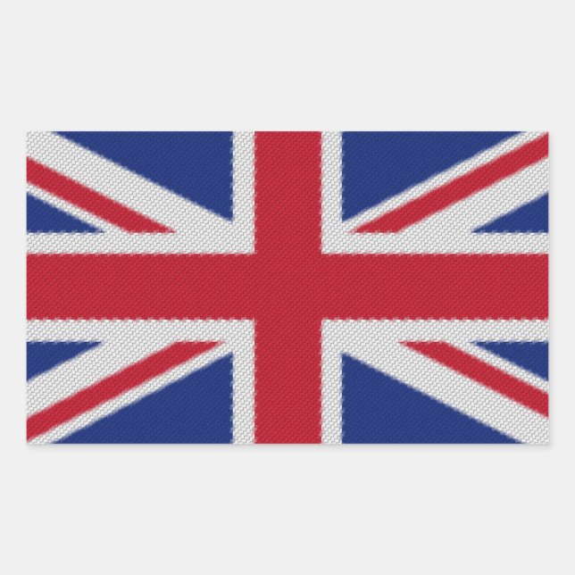 Sticker Rectangulaire Drapeau tissé Union Jack (Devant)