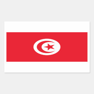 Sticker Rectangulaire Drapeau Tunisie/Tunisie