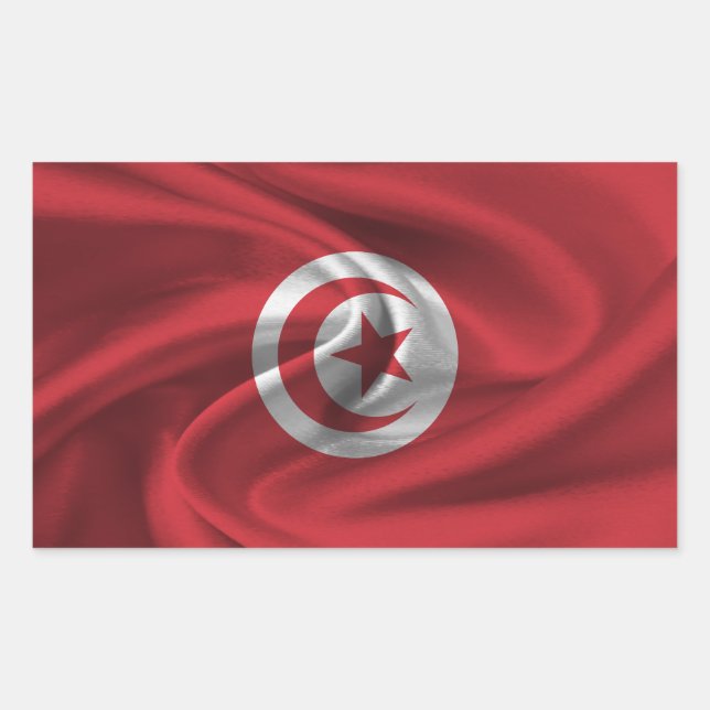 Sticker Rectangulaire Drapeau tunisien (Devant)
