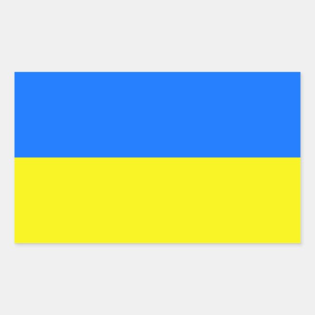 Sticker Rectangulaire Drapeau Ukraine (Devant)