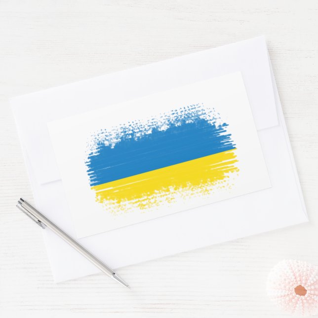 Sticker Rectangulaire Drapeau ukrainien (Enveloppe)
