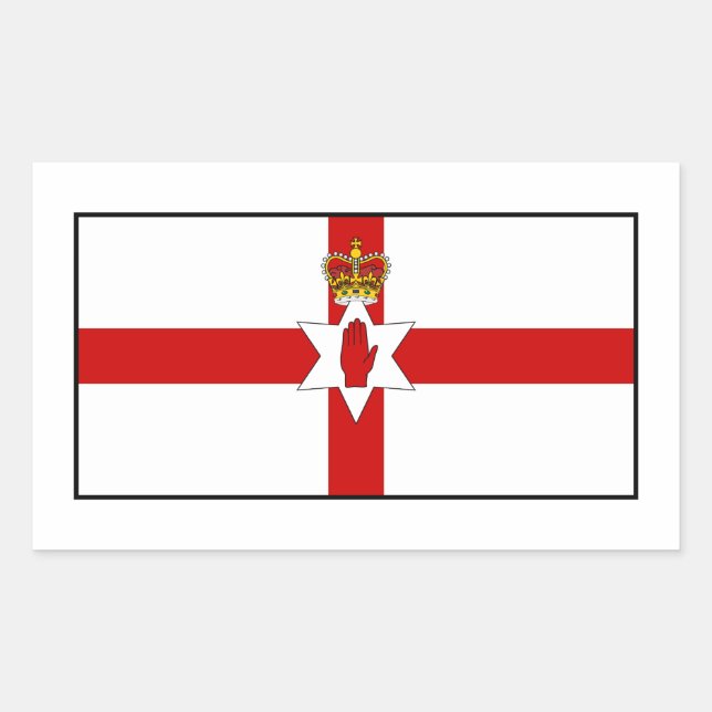 Sticker Rectangulaire Drapeau Ulster Banner Irlande du Nord (Devant)
