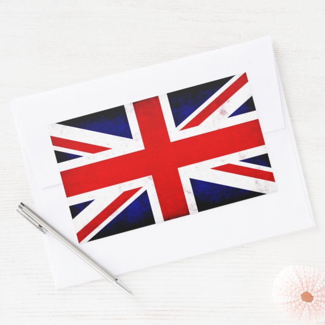 Sticker Rectangulaire Drapeau Union Jack britannique (Enveloppe)
