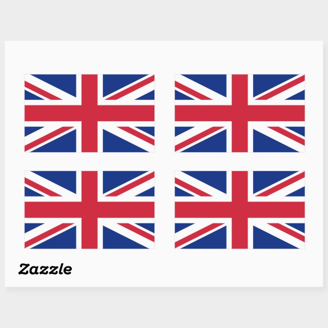 Sticker Rectangulaire Drapeau Union Jack britannique patriotique (Feuille)