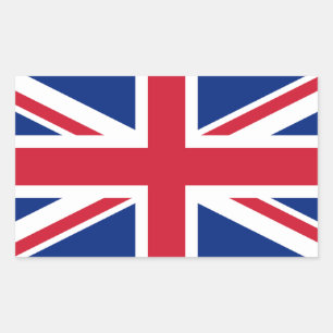 Sticker Rectangulaire Drapeau Union Jack du Royaume-Uni UK