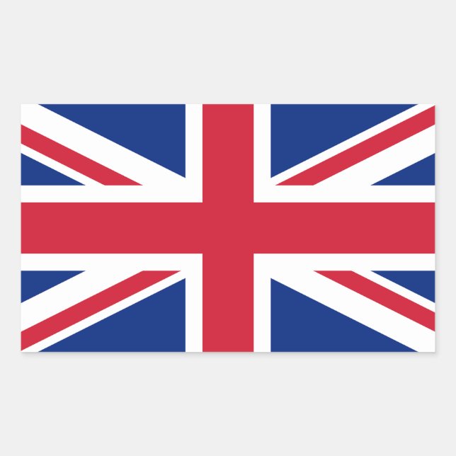 Sticker Rectangulaire Drapeau Union Jack du Royaume-Uni UK (Devant)