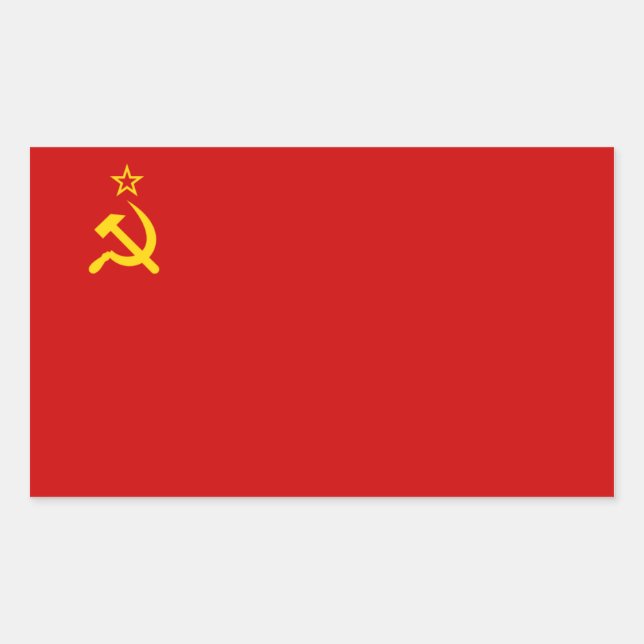 Sticker Rectangulaire Drapeau Union soviétique/URSS/CCCP (Devant)