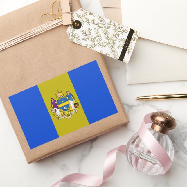 Sticker Rectangulaire Drapeau urbain de Philadelphie (Pennsylvanie) (Cadeaux)