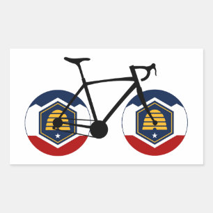Sticker Rectangulaire Drapeau Utah Cyclisme