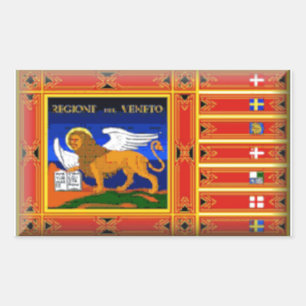 Sticker Rectangulaire Drapeau Veneto (Italie)