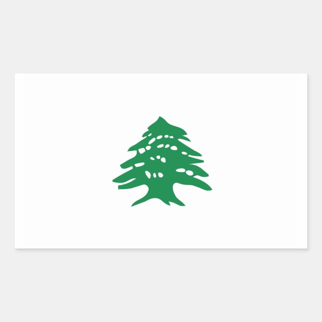 Sticker Rectangulaire Drapeau vert du cèdre libanais (Devant)