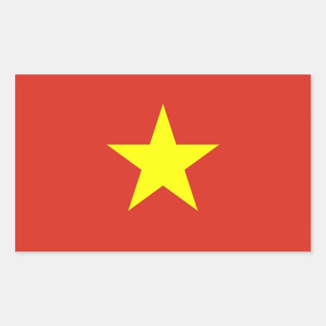Sticker Rectangulaire Drapeau Vietnam/Vietnam (Devant)