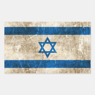 Sticker Rectangulaire Drapeau vintage d'Israël