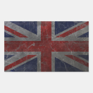 Sticker Rectangulaire Drapeau vintage d'Union Jack en métal
