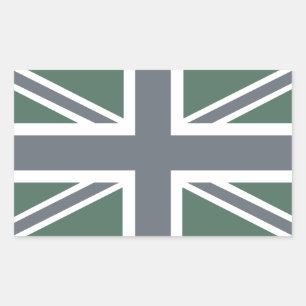 Sticker Rectangulaire Drapeau vintage gris classique Union Jack britanni