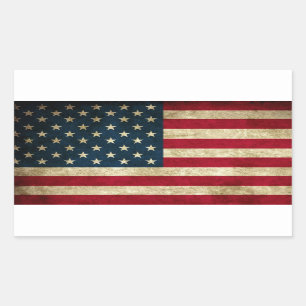 Sticker Rectangulaire Drapeau vintage patriotique américain