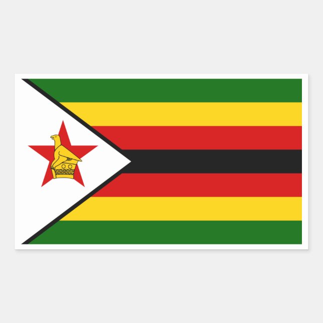 Sticker Rectangulaire Drapeau zimbabwéen, Drapeau du Zimbabwe (Devant)