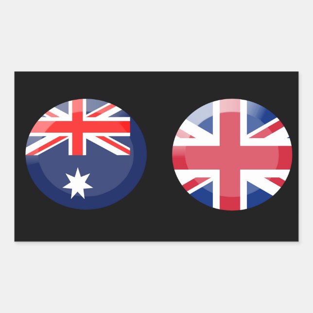 Sticker Rectangulaire Drapeaux australiens et britanniques (Devant)