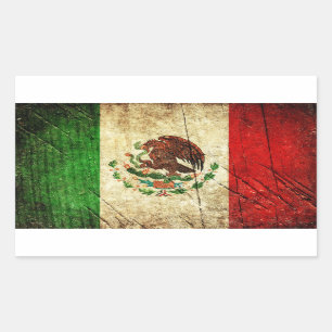 Sticker Rectangulaire Drapeaux de pays affligés   Mexique