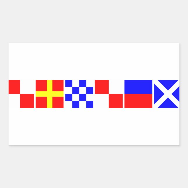 Sticker Rectangulaire Drapeaux de signaux maritimes URNU East Midlands (Devant)