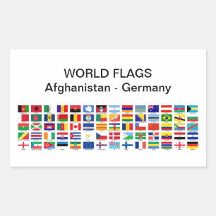 Sticker Rectangulaire Drapeaux mondiaux : Afghanistan - Allemagne