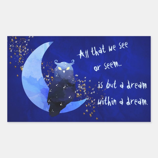 Sticker Rectangulaire Dream In a Dream Owl and Moon (Devant)