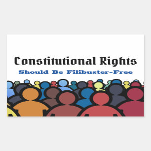 Sticker Rectangulaire Droits Constitutionnels Filibuster Libre Rectangul