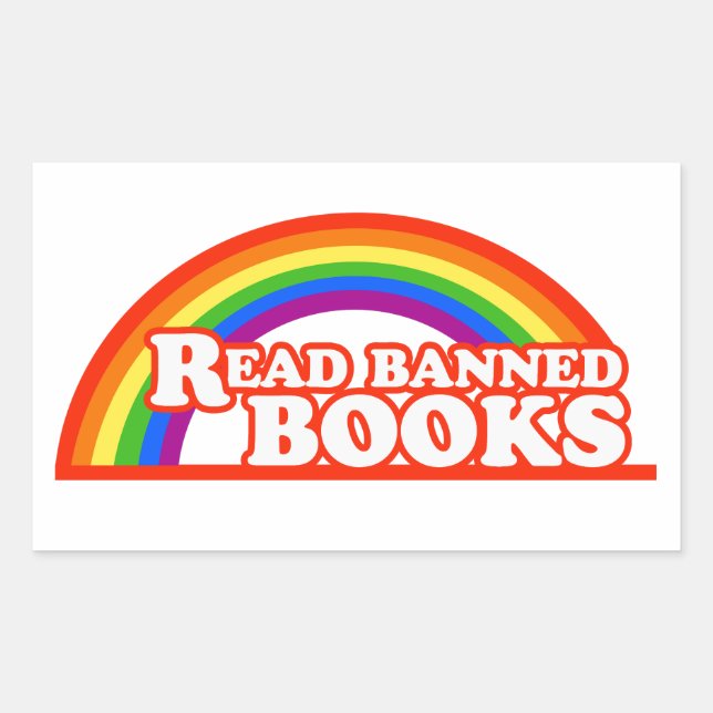 Sticker Rectangulaire Droits LGBTQ Lire les livres interdits (Devant)