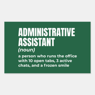 Sticker Rectangulaire Drôle Assistant administratif Définition (5)W